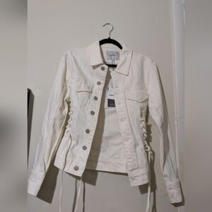 NWT Free People Aureta White Denim Jacket